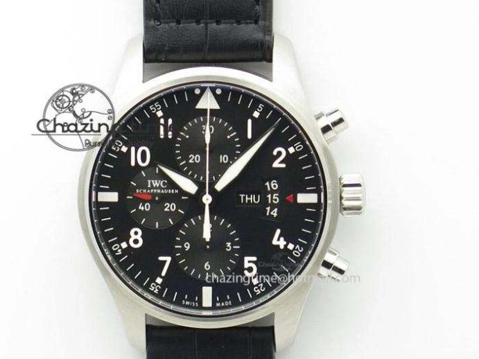 MIROTIME 0212 Mark XVIII IW327001 SS Mk Maker Best Edition Black Dial On Black Leather Strap A SunProtective 7299